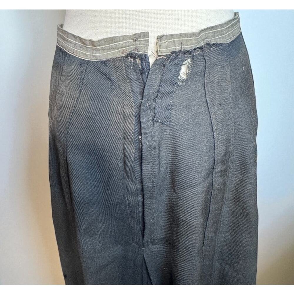 Vintage Antique Wool Edwardian Skirt Black XS Repaired Lined 1910s Handmade - Picture 5 of 7